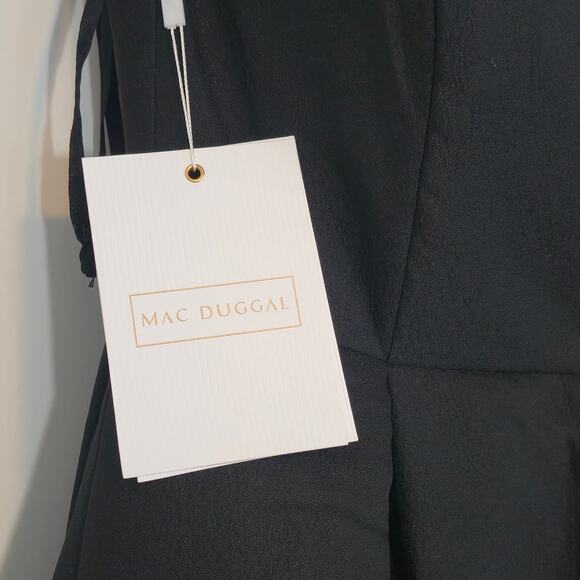 Mac Duggal Black Floral Brocade Bottom Strapless Maxi Dress Sz 2 - Picture 10 of 12